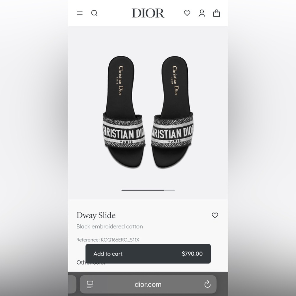 Dior Black Cotton Dway Slides